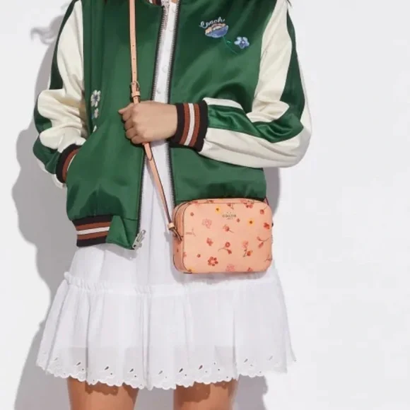 Coach Mini Camera Bag With Mystical Floral Print in Faded Blush Multi (C8699) - Picture 4 of 13